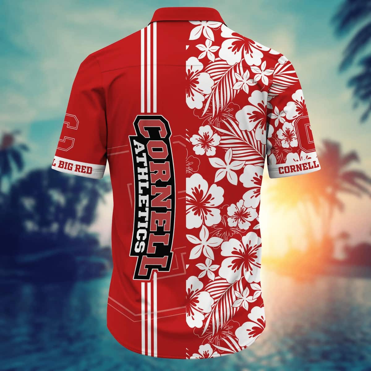 NCAA Cornell Big Red Hawaiian Shirt Floral Aloha Beach Gift For Friend NCAA Cornell Big Red Hawaiian Shirt Floral Aloha Beach Gift For Friend