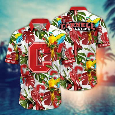 NCAA Cornell Big Red Hawaiian Shirt Birds And Palm Leaves NCAA Cornell Big Red Hawaiian Shirt Birds And Palm Leaves