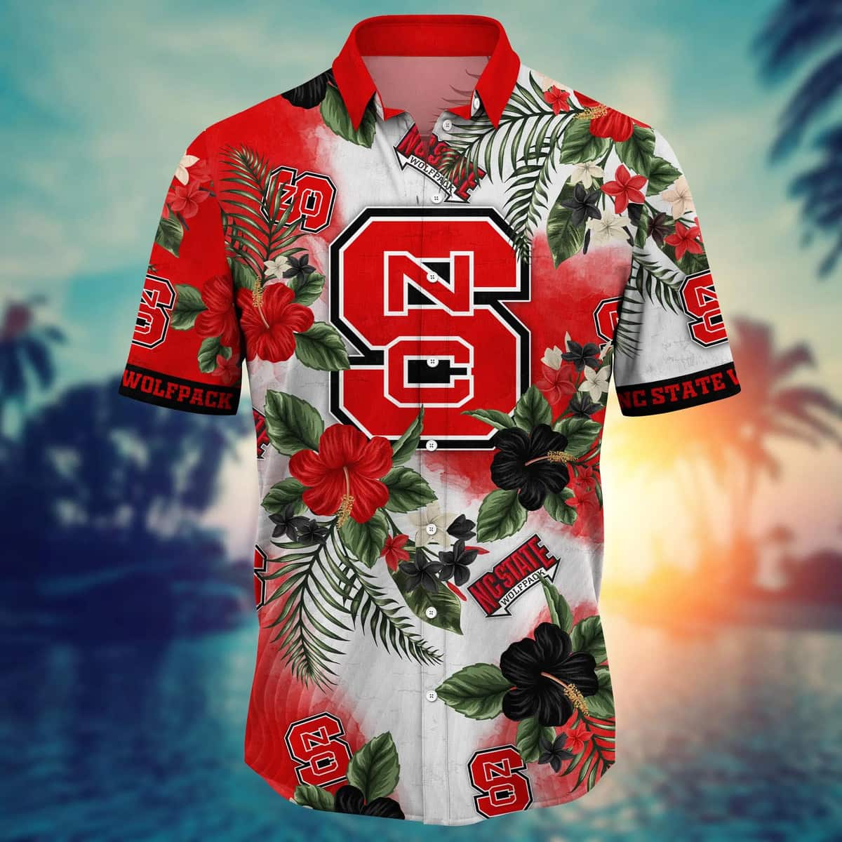 NCAA NC State Wolfpack Hawaiian Shirt Hibiscus Flowers Pattern NCAA NC State Wolfpack Hawaiian Shirt Hibiscus Flowers Pattern