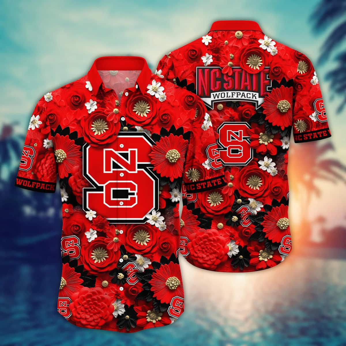 Floral Aloha NCAA NC State Wolfpack Hawaiian Shirt Gift For Beach Trip