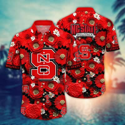 Floral Aloha NCAA NC State Wolfpack Hawaiian Shirt Gift For Beach Trip Floral Aloha NCAA NC State Wolfpack Hawaiian Shirt Gift For Beach Trip