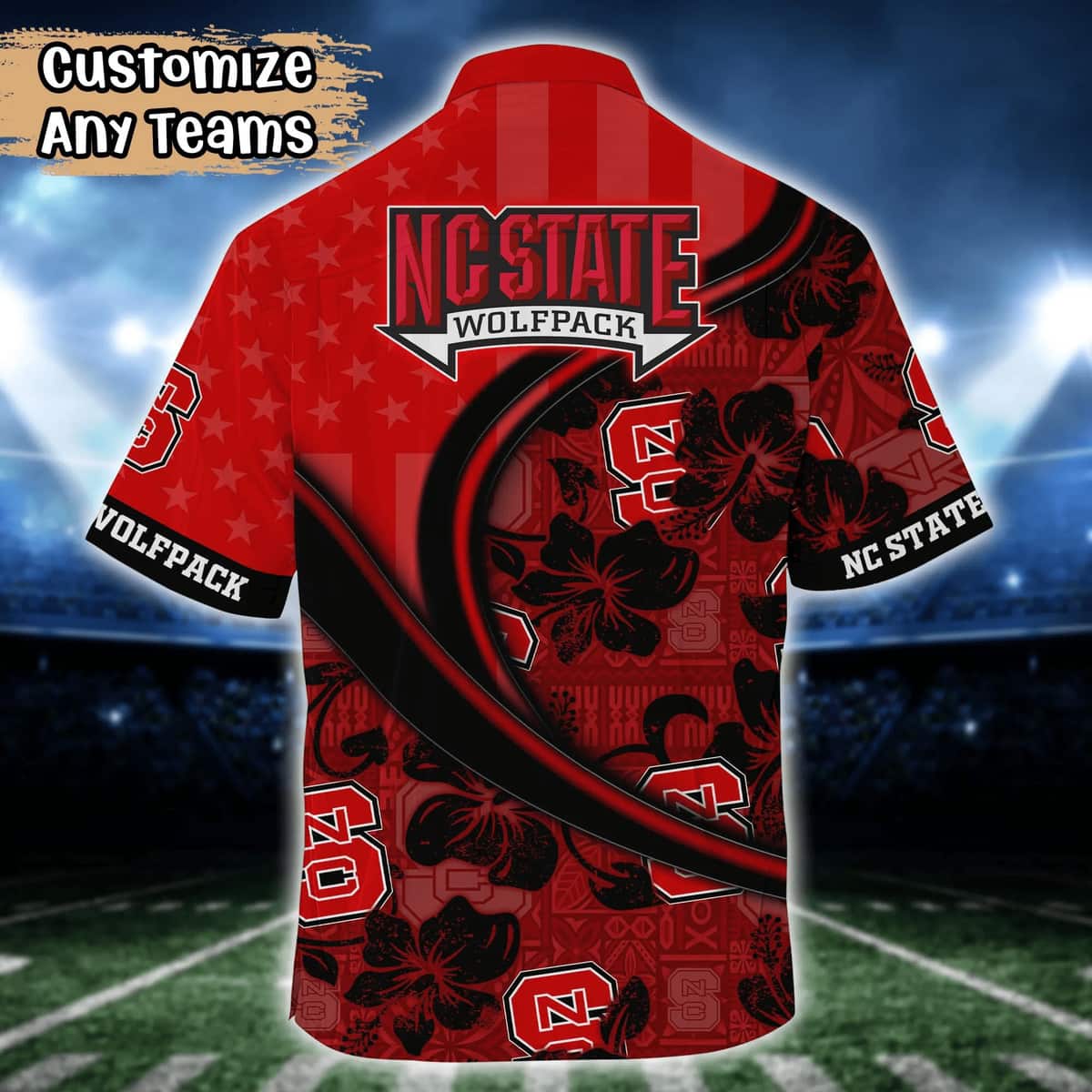 NCAA NC State Wolfpack Hawaiian Shirt Custom Name Summer Beach Gift NCAA NC State Wolfpack Hawaiian Shirt Custom Name Summer Beach Gift