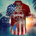 NCAA Mississippi State Bulldogs Hawaiian Shirt Fireworks Independence Day Beach Lovers Gift NCAA Mississippi State Bulldogs Hawaiian Shirt Fireworks Independence Day Beach Lovers Gift