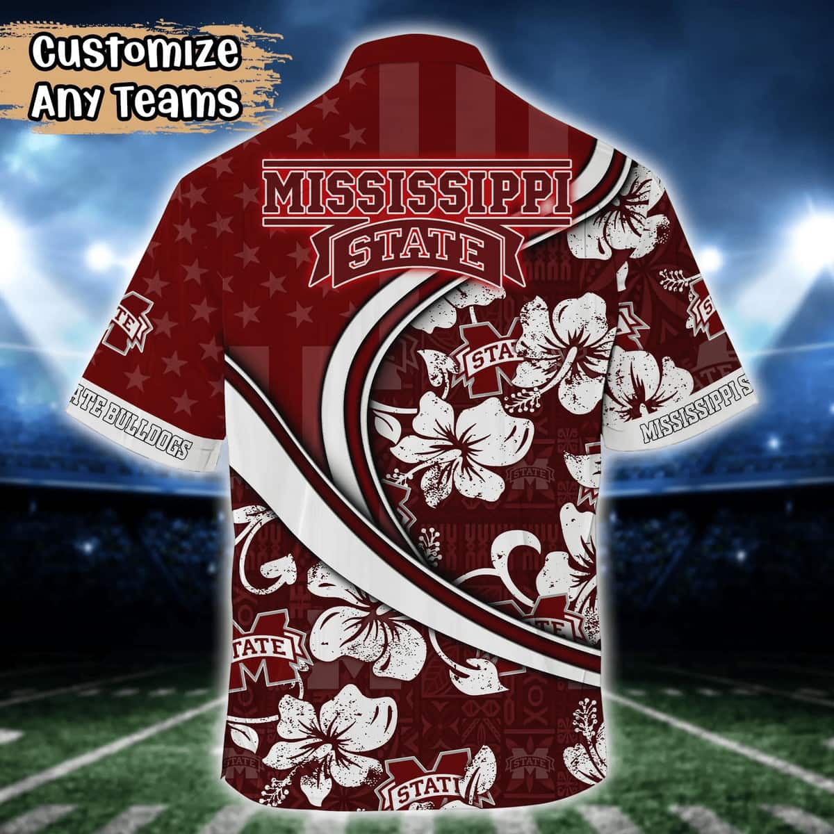 Floral Aloha NCAA Mississippi State Bulldogs Hawaiian Shirt Custom Name Summer Holiday Gift