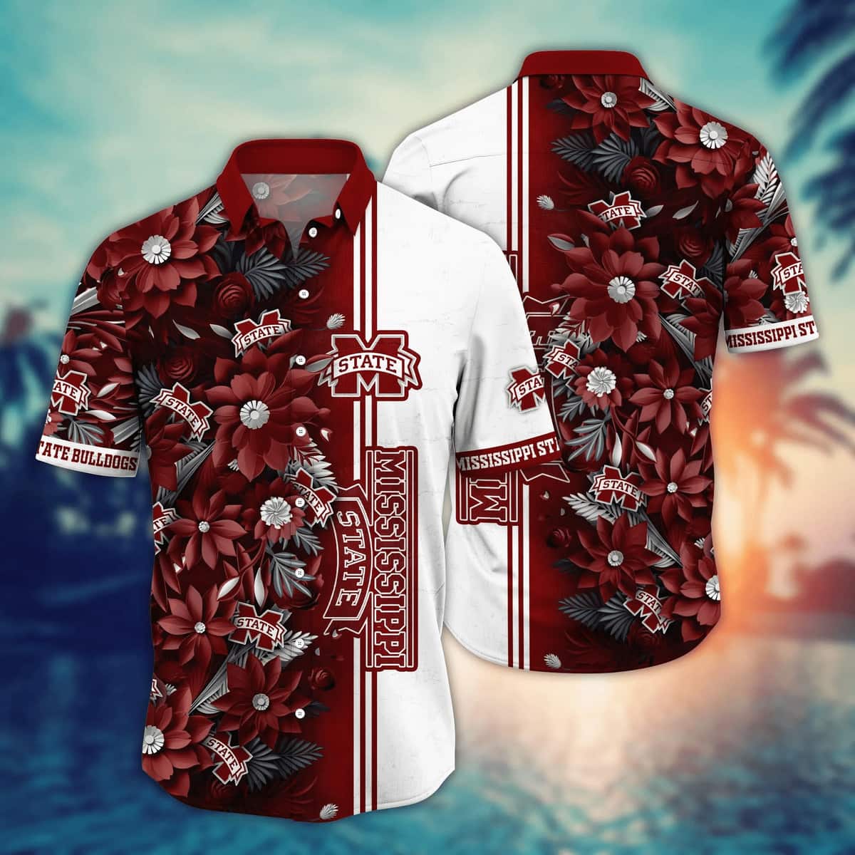 Floral Aloha NCAA Mississippi State Bulldogs Hawaiian Shirt Beach Gift For Friend Floral Aloha NCAA Mississippi State Bulldogs Hawaiian Shirt Beach Gift For Friend