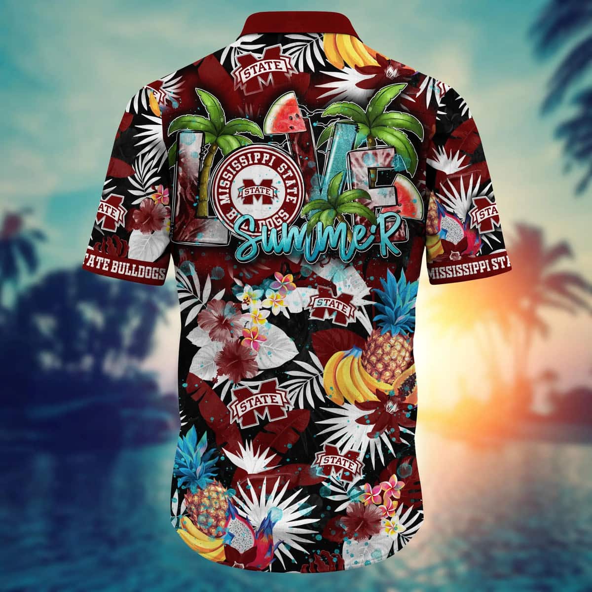 Summer Aloha NCAA Mississippi State Bulldogs Hawaiian Shirt Tropical Fruit Pattern