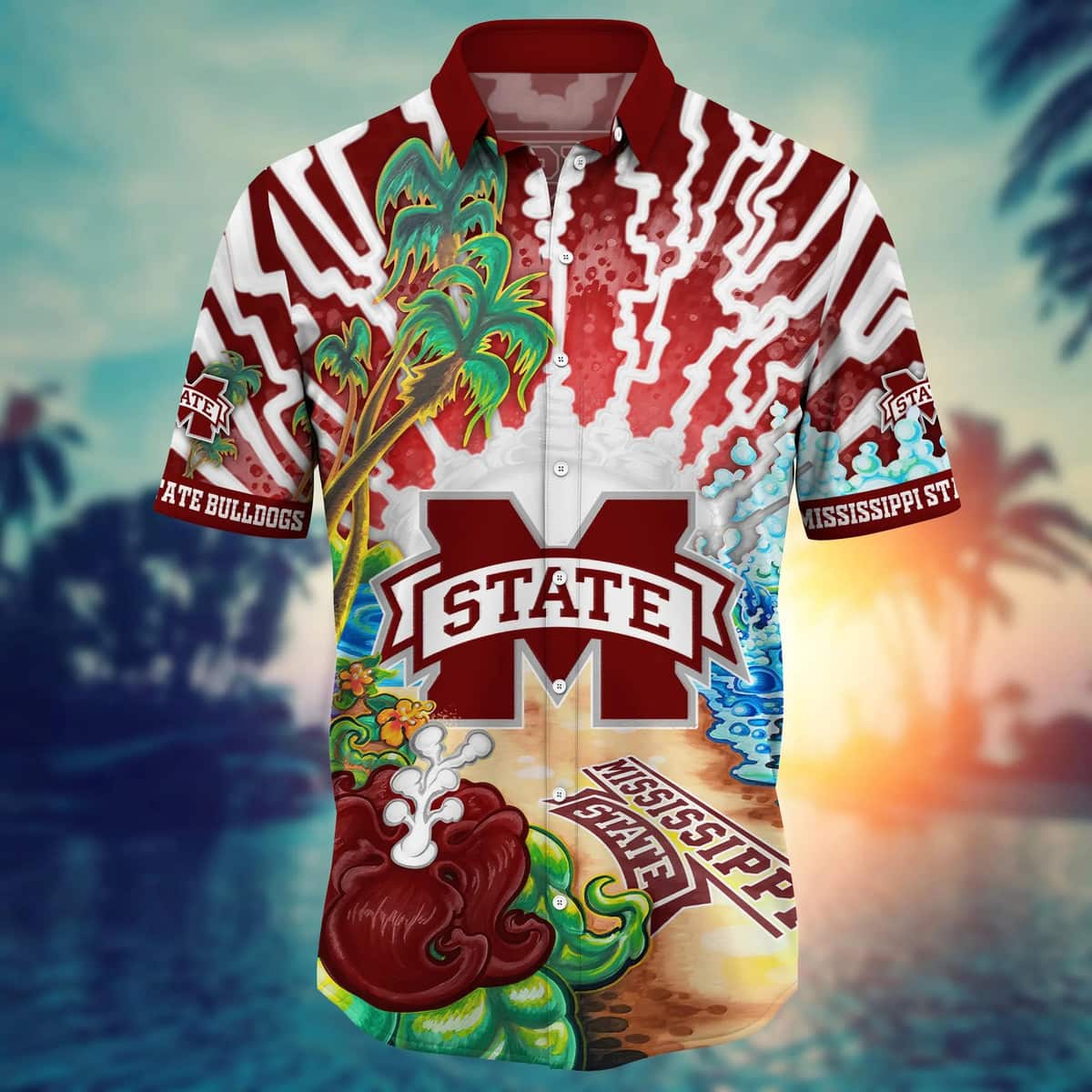 NCAA Mississippi State Bulldogs Hawaiian Shirt Summer Vacation Gift NCAA Mississippi State Bulldogs Hawaiian Shirt Summer Vacation Gift