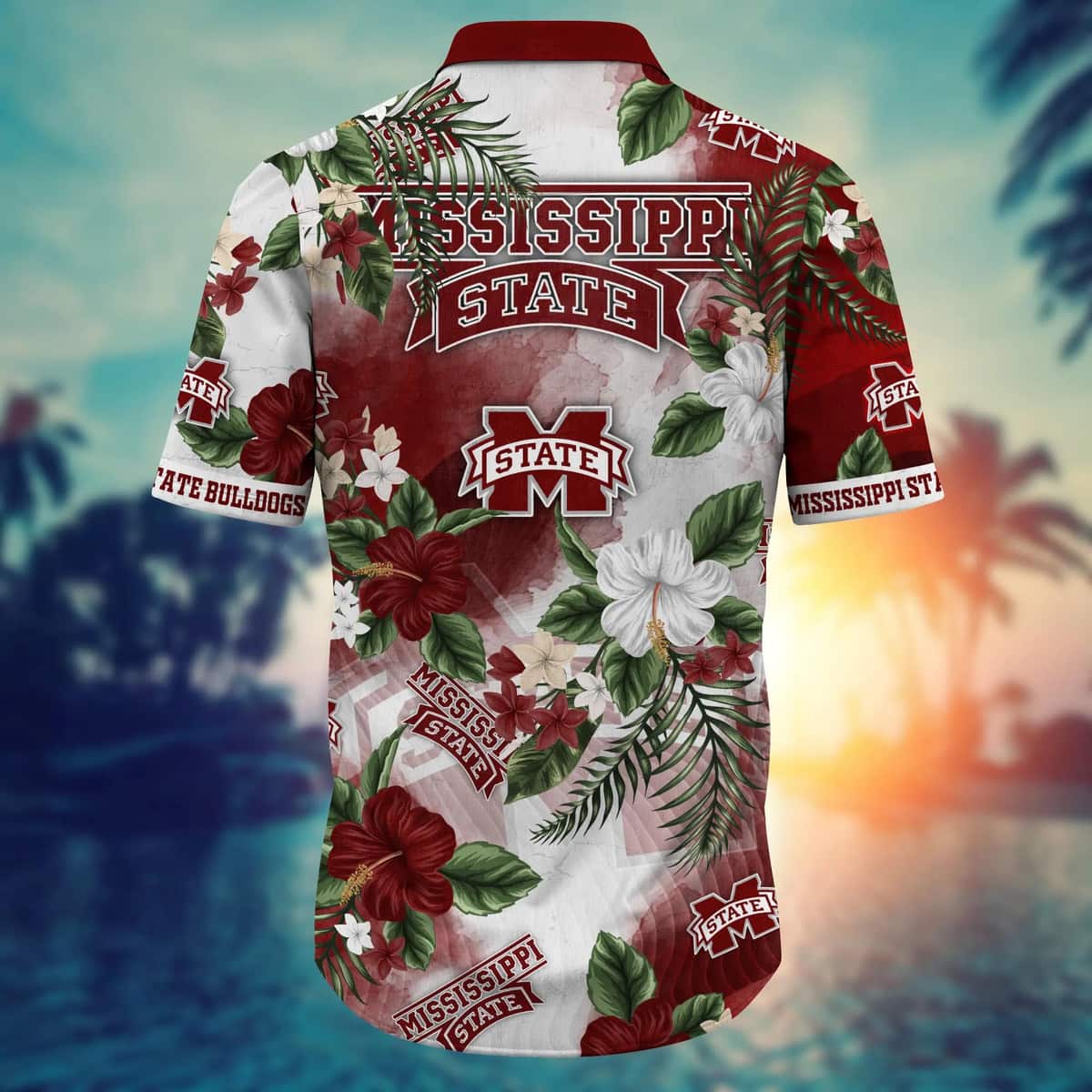 Floral Aloha NCAA Mississippi State Bulldogs Hawaiian Shirt Hibiscus Flowers Pattern