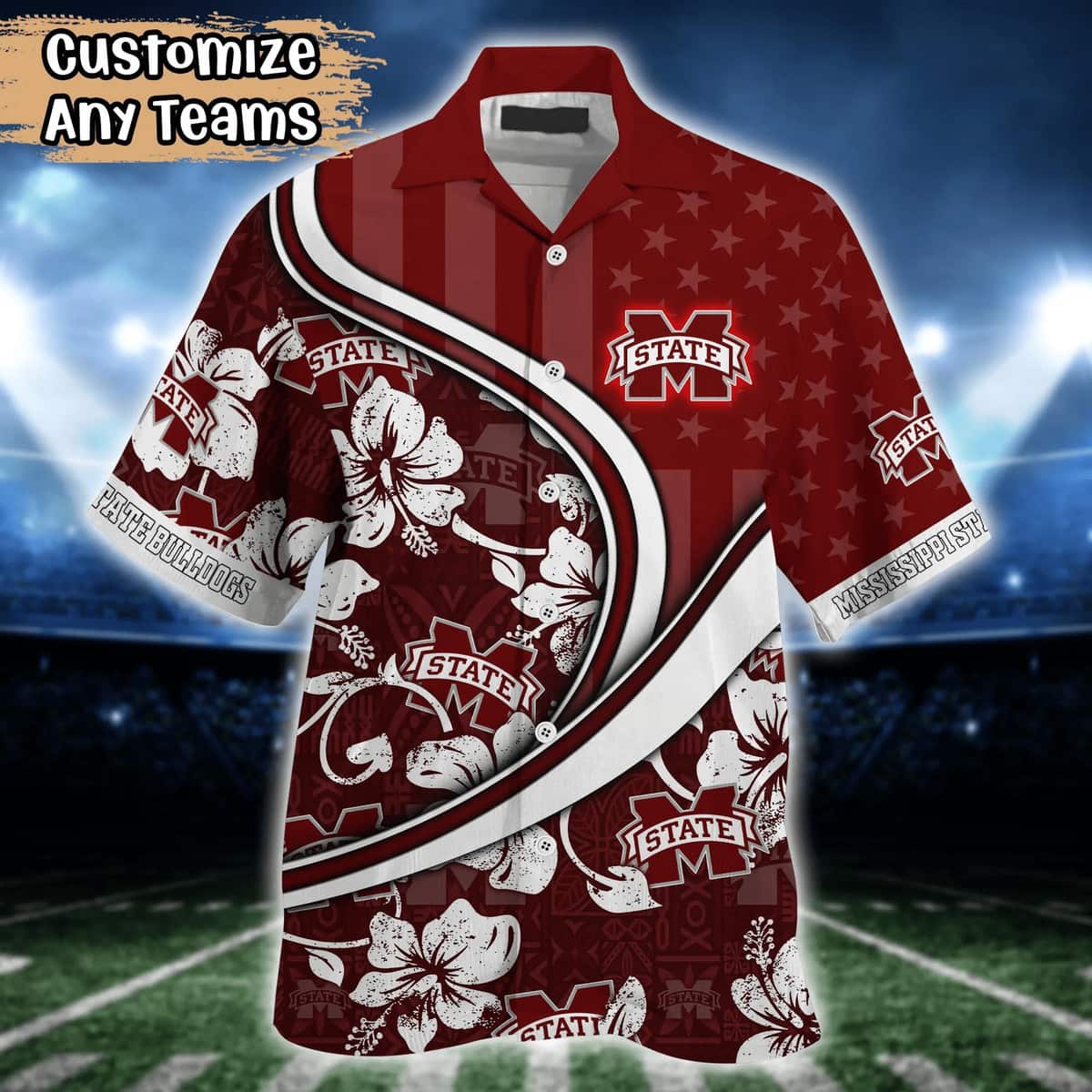NCAA Mississippi State Bulldogs Hawaiian Shirt Custom Name Beach Gift For Friend