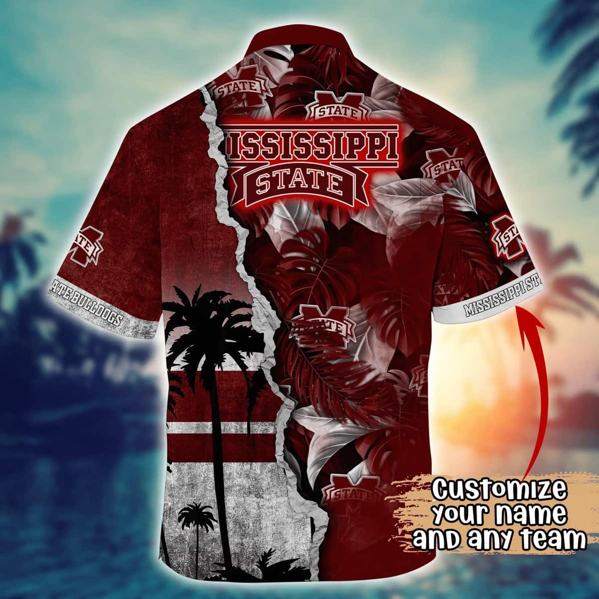 Vintage Aloha NCAA Mississippi State Bulldogs Hawaiian Shirt Custom Name Beach Gift For Dad