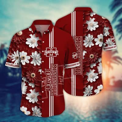 Floral Aloha NCAA Mississippi State Bulldogs Hawaiian Shirt Summer Beach Gift