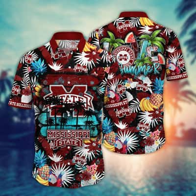 Aloha NCAA Mississippi State Bulldogs Hawaiian Shirt Tropical Fruit Pattern