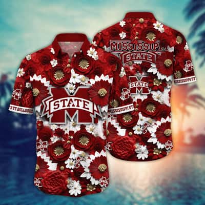Floral Aloha NCAA Mississippi State Bulldogs Hawaiian Shirt Beach Gift For Dad Floral Aloha NCAA Mississippi State Bulldogs Hawaiian Shirt Beach Gift For Dad