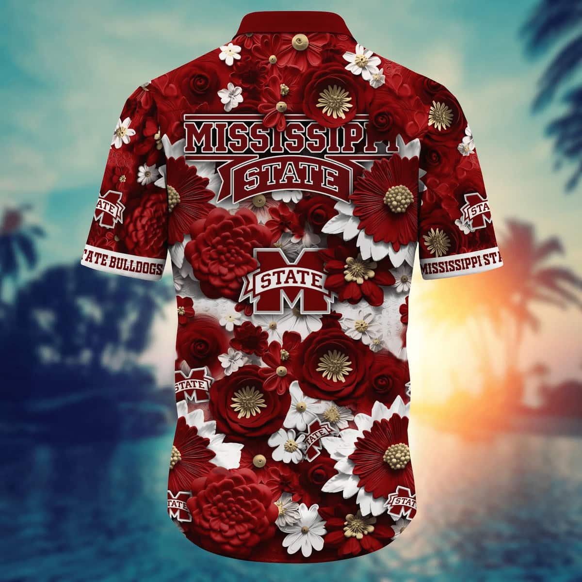 Floral Aloha NCAA Mississippi State Bulldogs Hawaiian Shirt Beach Gift For Dad