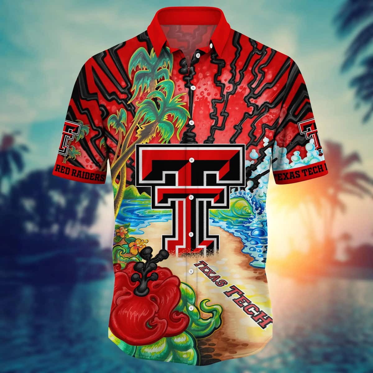 Tropical Aloha Texas Tech Red Raiders NCAA Hawaiian Shirt Summer Beach Gift Tropical Aloha Texas Tech Red Raiders NCAA Hawaiian Shirt Summer Beach Gift