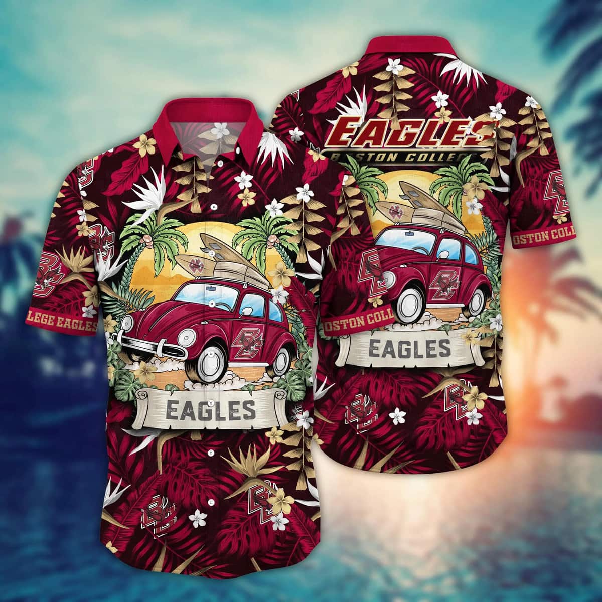 Boston College Eagles NCAA Hawaiian Shirt Summer Beach Gift Boston College Eagles NCAA Hawaiian Shirt Summer Beach Gift
