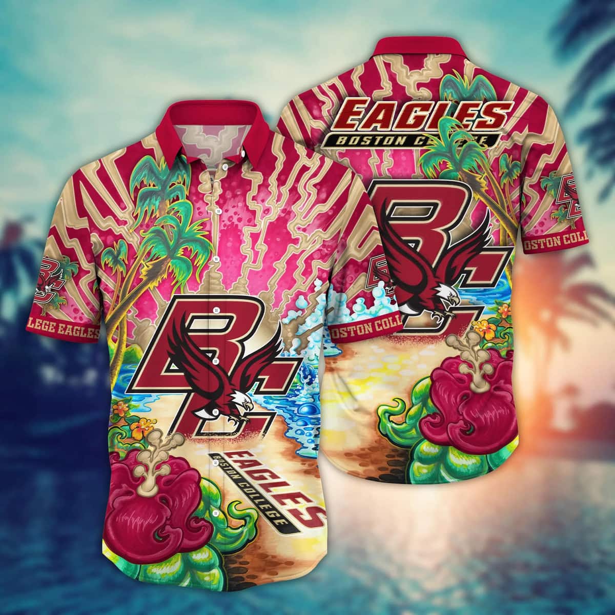 Boston College Eagles NCAA Hawaiian Shirt Beach Gift For Friend Boston College Eagles NCAA Hawaiian Shirt Beach Gift For Friend