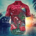 Washington State Cougars NCAA Hawaiian Shirt Pink Flamingo And Palm Leaves Washington State Cougars NCAA Hawaiian Shirt Pink Flamingo And Palm Leaves