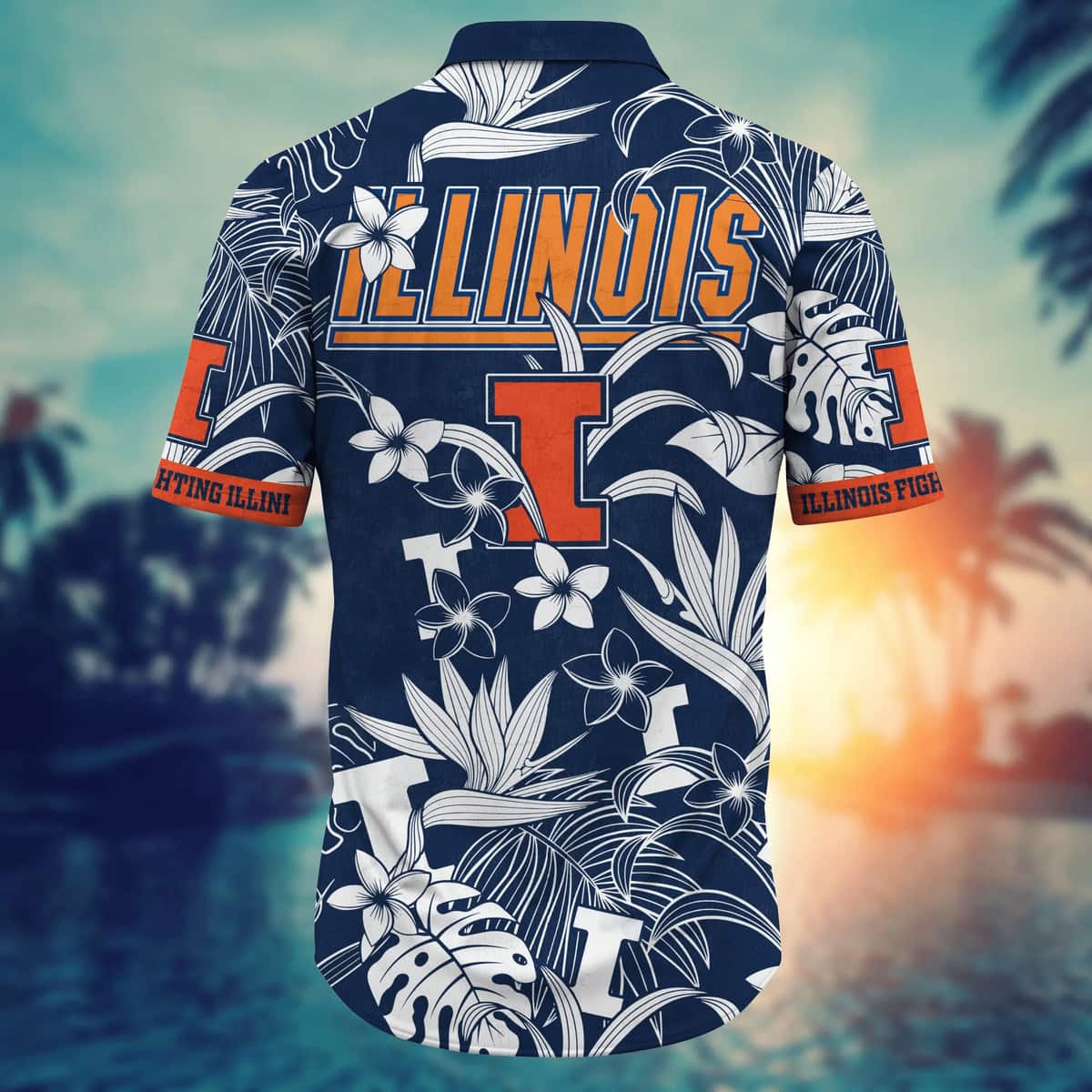 Illinois Fighting Illini NCAA Hawaiian Shirt Summer Beach Gift Illinois Fighting Illini NCAA Hawaiian Shirt Summer Beach Gift