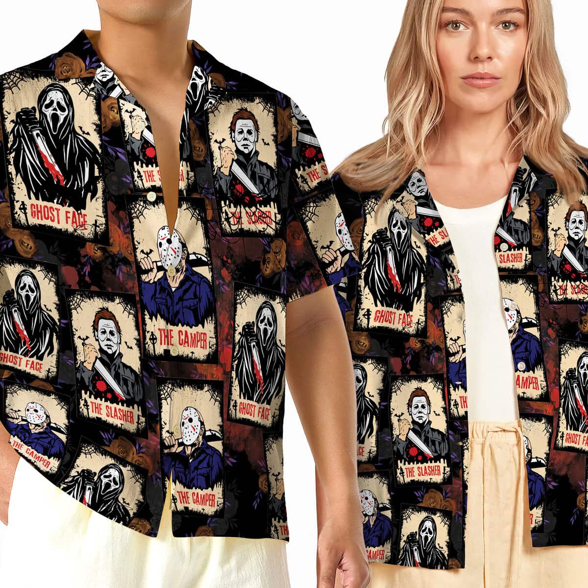 Michael Myers Hawaiian Shirt Horror Characters The Camper Ghost Face The Slasher Michael Myers Hawaiian Shirt Horror Characters The Camper Ghost Face The Slasher