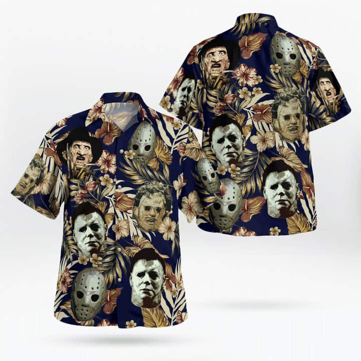 Vintage Jason Voorhees Freddy Krueger Michael Myers Hawaiian Shirt Scary Movie Gift Vintage Jason Voorhees Freddy Krueger Michael Myers Hawaiian Shirt Scary Movie Gift