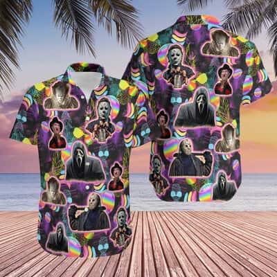 Ghostface Jason Voorhees Pennywise Freddy Krueger Michael Myers Hawaiian Shirt Ghostface Jason Voorhees Pennywise Freddy Krueger Michael Myers Hawaiian Shirt