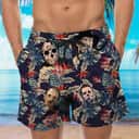 Michael Myers Hawaiian Shirt Palm Leaves Pattern Jason Voorhees Freddy Krueger