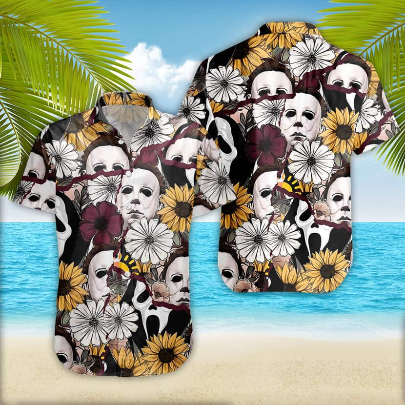 Halloween Aloha Michael Myers Hawaiian Shirt Gift for Horror Movie Lovers