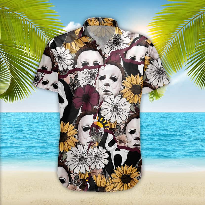 Halloween Aloha Michael Myers Hawaiian Shirt Gift for Horror Movie Lovers Halloween Aloha Michael Myers Hawaiian Shirt Gift for Horror Movie Lovers