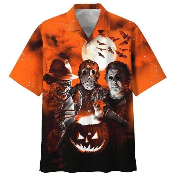 Jason Voorhees Freddy Krueger Michael Myers Hawaiian Shirt Gift for Horror Movie Lovers Jason Voorhees Freddy Krueger Michael Myers Hawaiian Shirt Gift for Horror Movie Lovers