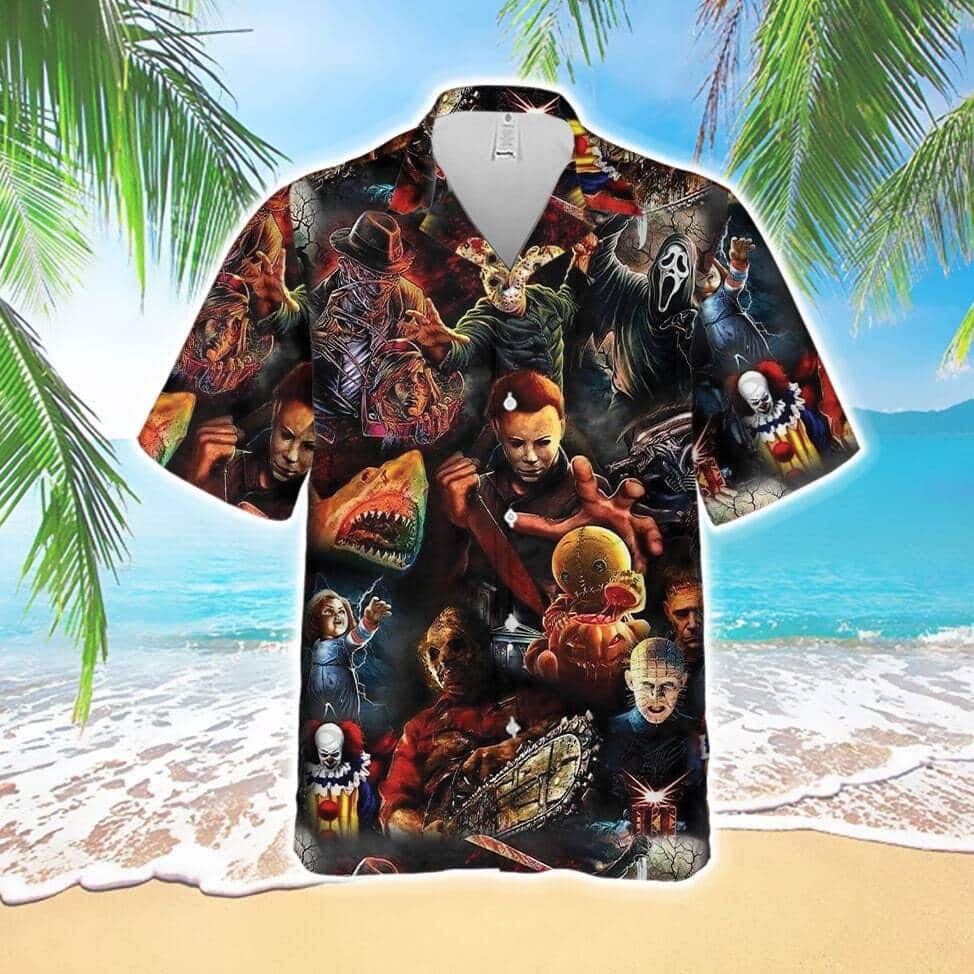 Retro Aloha Michael Myers Hawaiian Shirt Freddy Krueger Ghostface Retro Aloha Michael Myers Hawaiian Shirt Freddy Krueger Ghostface