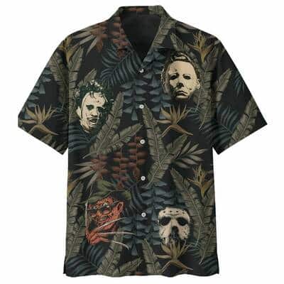 Jason Voorhees Freddy Krueger Michael Myers Hawaiian Shirt Serial Killer Gift Jason Voorhees Freddy Krueger Michael Myers Hawaiian Shirt Serial Killer Gift