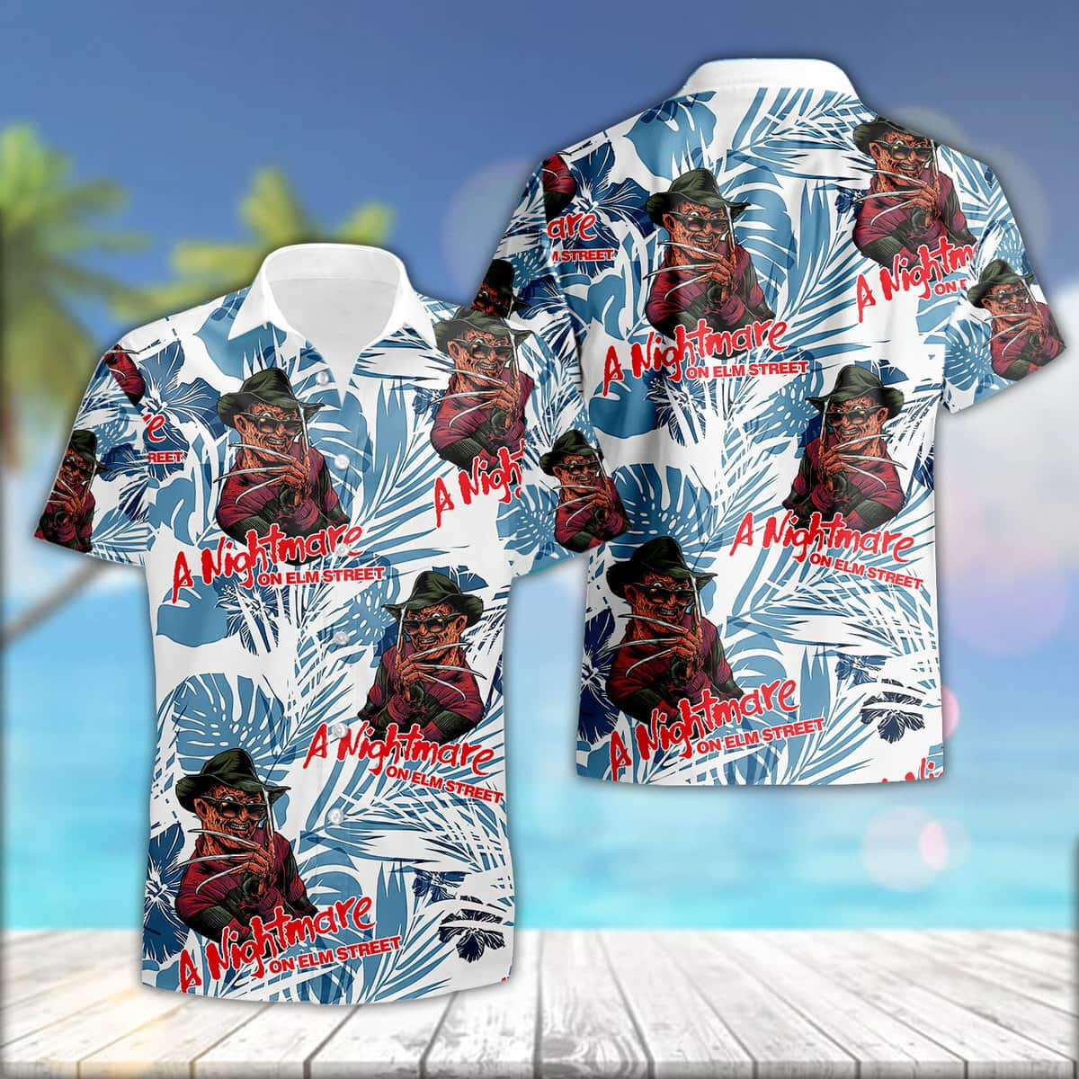 Halloween Aloha Freddy Krueger Hawaiian Shirt Gift For Horror Film Lovers