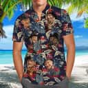 Beach Aloha Freddy Krueger Hawaiian Shirt Palm Leaves Pattern Gift for Horror Movie Fans