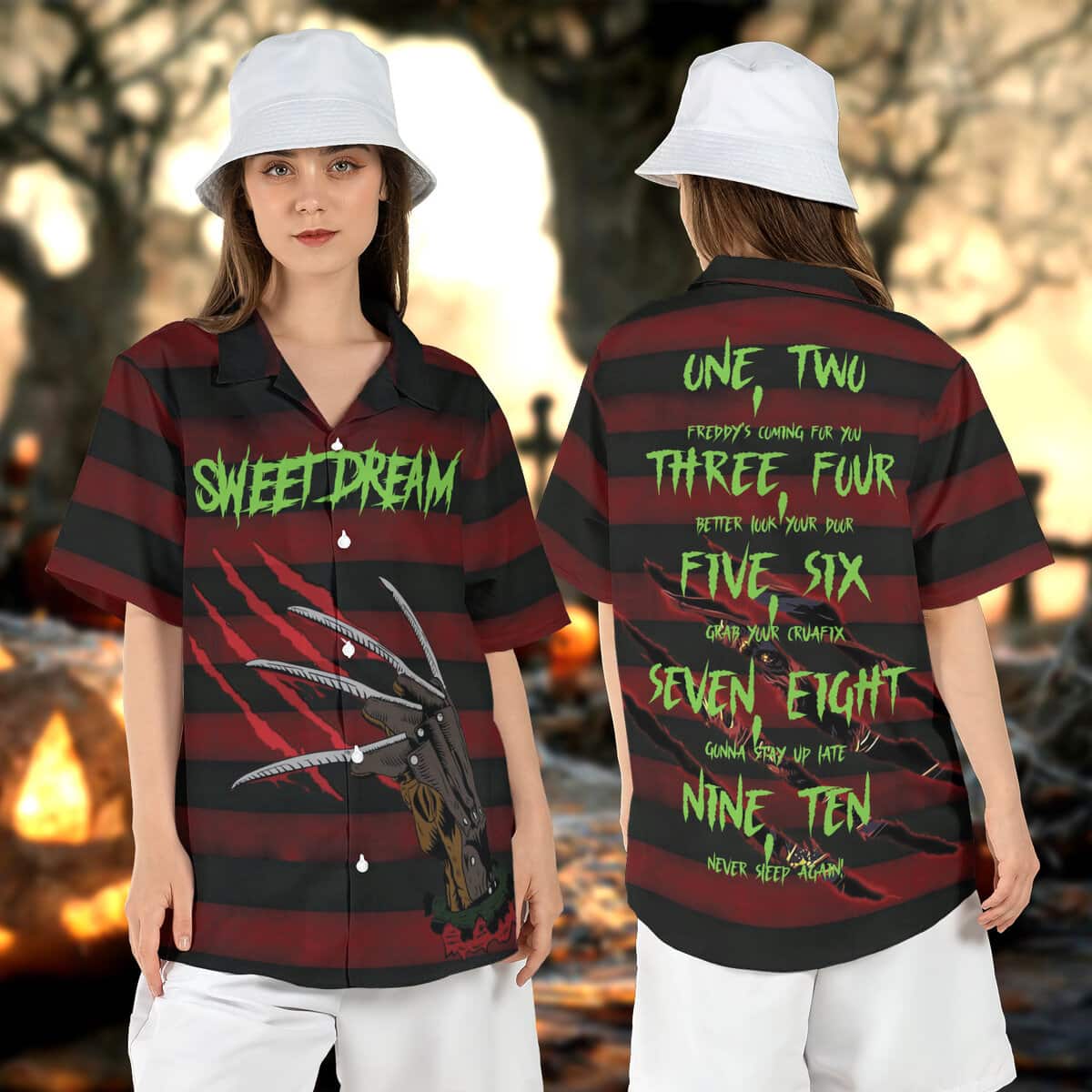 Freddy Krueger Hawaiian Shirt Sweet Dream One Two Freddy's Coming For You Freddy Krueger Hawaiian Shirt Sweet Dream One Two Freddy's Coming For You