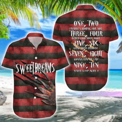 Freddy Krueger Hawaiian Shirt Sweet Dreams One Two Freddy's Coming For You Three Four Better Lock The Door