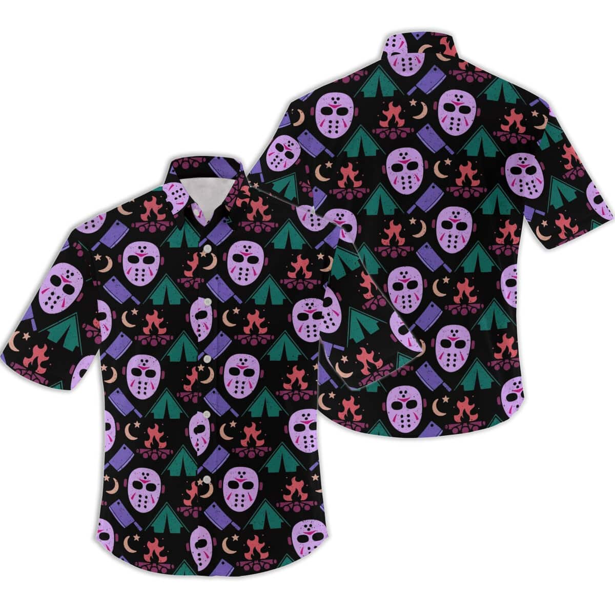 Creepy Jason Voorhees Face Hawaiian Shirt Gift For Horror Movie Lovers Creepy Jason Voorhees Face Hawaiian Shirt Gift For Horror Movie Lovers