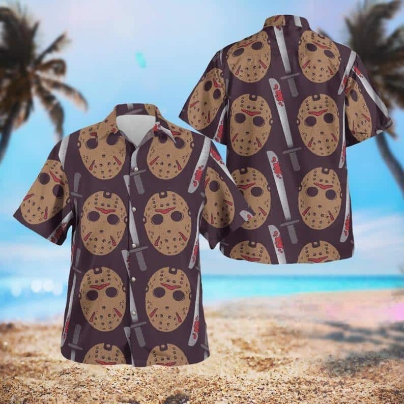 Jason Voorhees Face Hawaiian Shirt Gift For Horror Movie Lovers