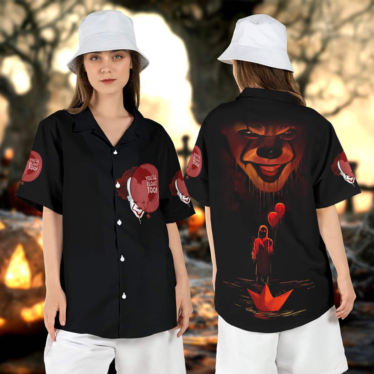 Halloween Pennywise Hawaiian Shirt It Movie You’ll Float Too Halloween Pennywise Hawaiian Shirt It Movie You’ll Float Too
