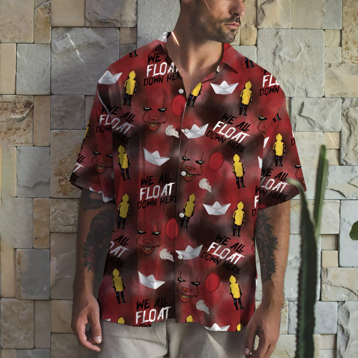 Pennywise Hawaiian Shirt We All Float Down Here Gift for Horror Movie Fans