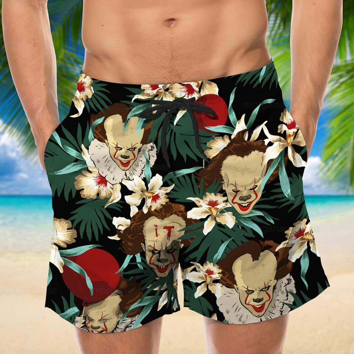 Beach Aloha Pennywise Hawaiian Shirt Gift for Horror Movie Lovers Beach Aloha Pennywise Hawaiian Shirt Gift for Horror Movie Lovers