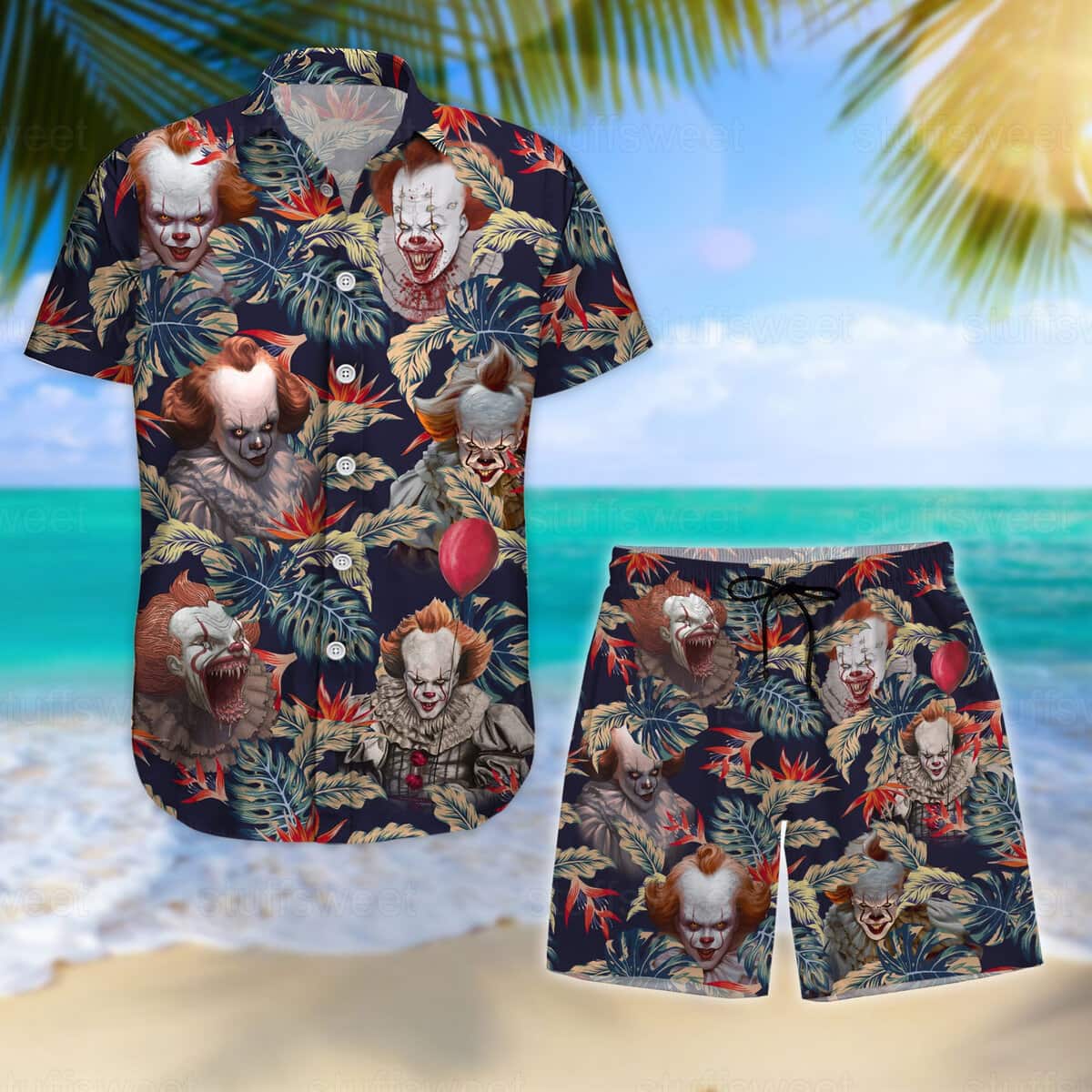 Pennywise Hawaiian Shirt IT Movie Gift For Horror Film Lovers Pennywise Hawaiian Shirt IT Movie Gift For Horror Film Lovers