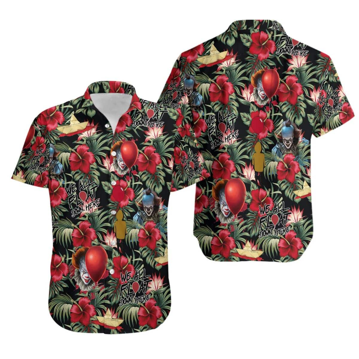 Tropical Aloha Pennywise Hawaiian Shirt IT Movie Gift for Horror Movie Lovers