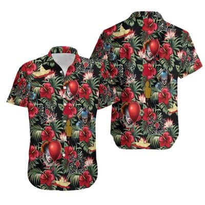 Tropical Aloha Pennywise Hawaiian Shirt IT Movie Gift for Horror Movie Lovers Tropical Aloha Pennywise Hawaiian Shirt IT Movie Gift for Horror Movie Lovers