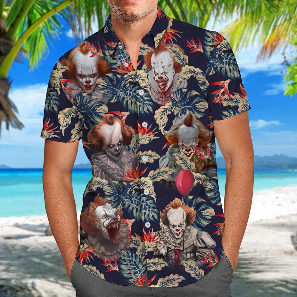 Pennywise Hawaiian Shirt IT Movie Gift For Horror Film Lovers Pennywise Hawaiian Shirt IT Movie Gift For Horror Film Lovers