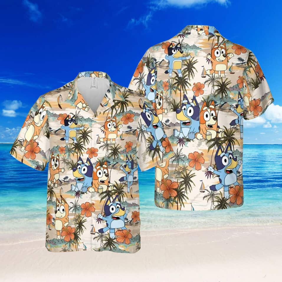 Cool Bluey Hawaiian Shirt Beach Lovers Gift