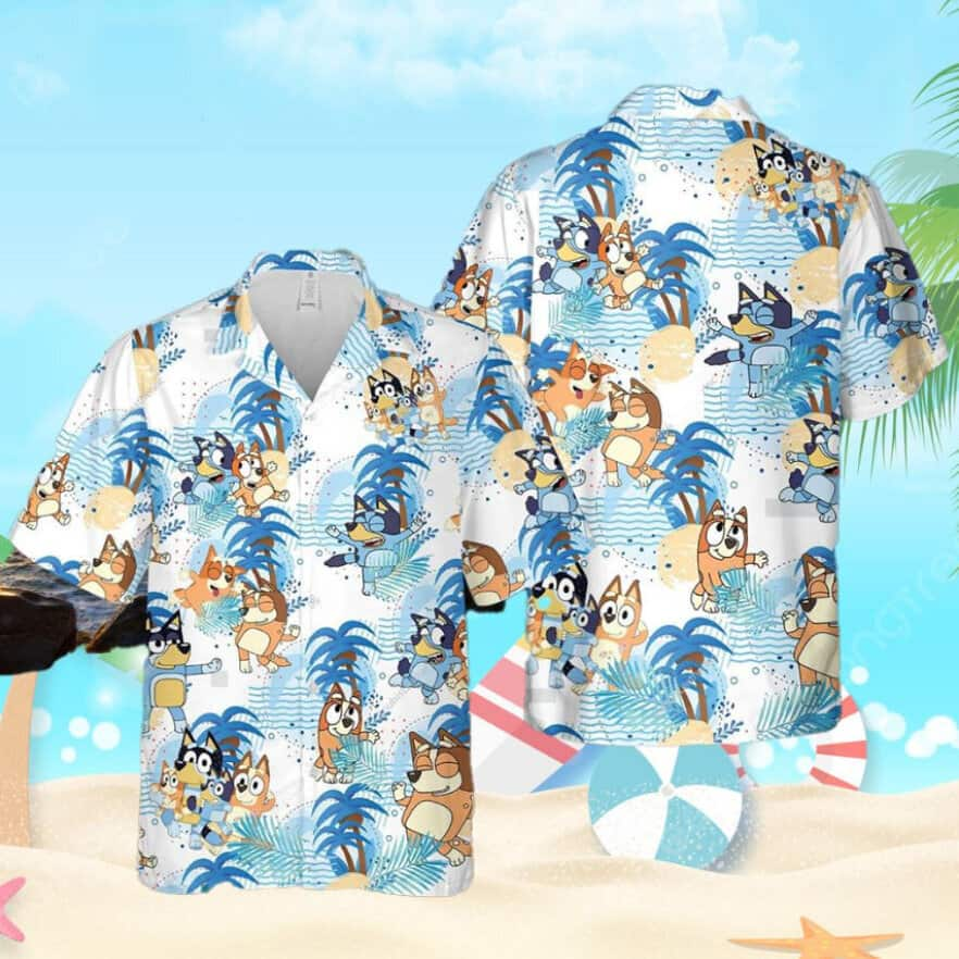 Funny Aloha Bluey Hawaiian Shirt Gift For Cartoon Lovers