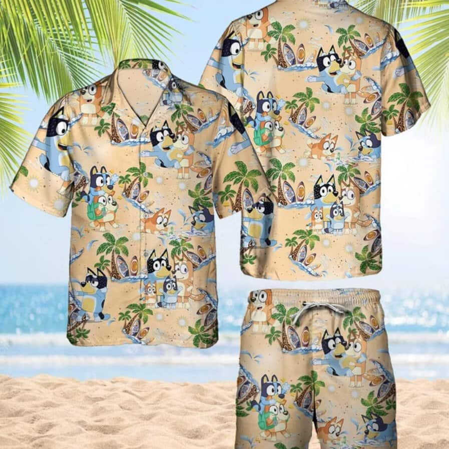 Beach Aloha Bluey Hawaiian Shirt Trendy Summer Gift