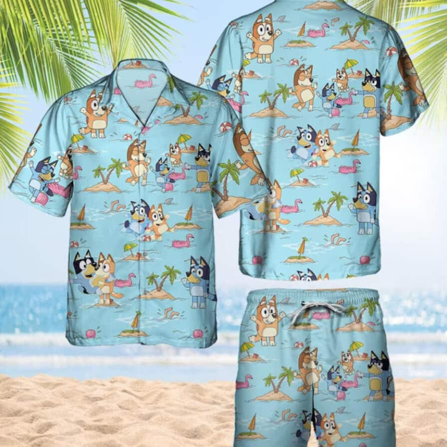 Beach Aloha Bluey Hawaiian Shirt Gift For Summer Holiday