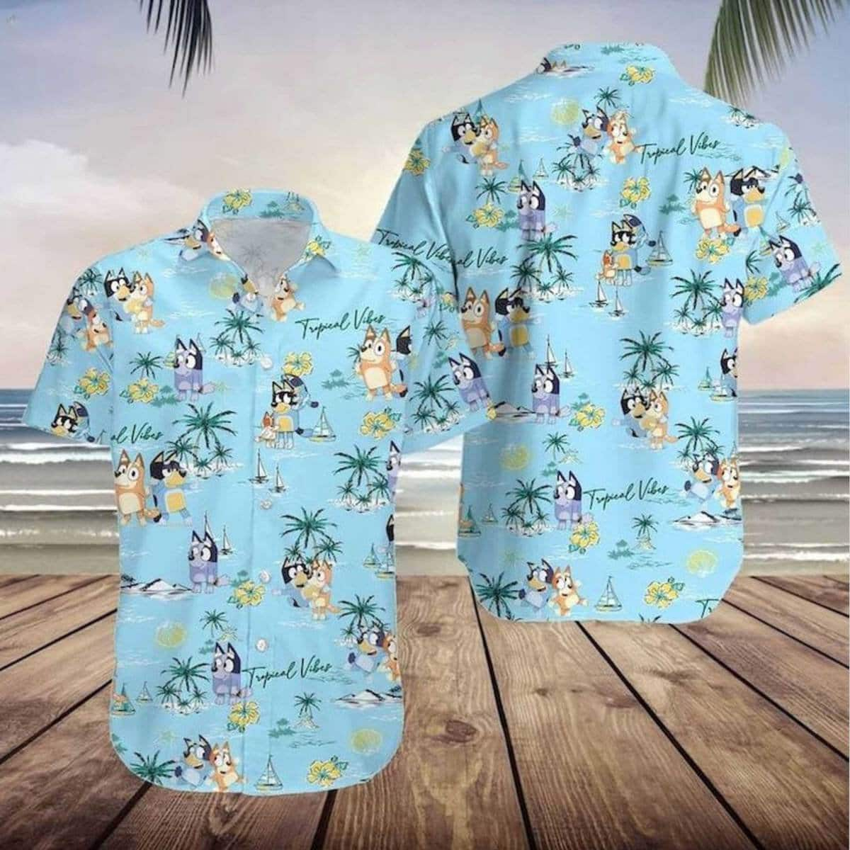 Beach Aloha Bluey Hawaiian Shirt Cartoon Lovers Gift